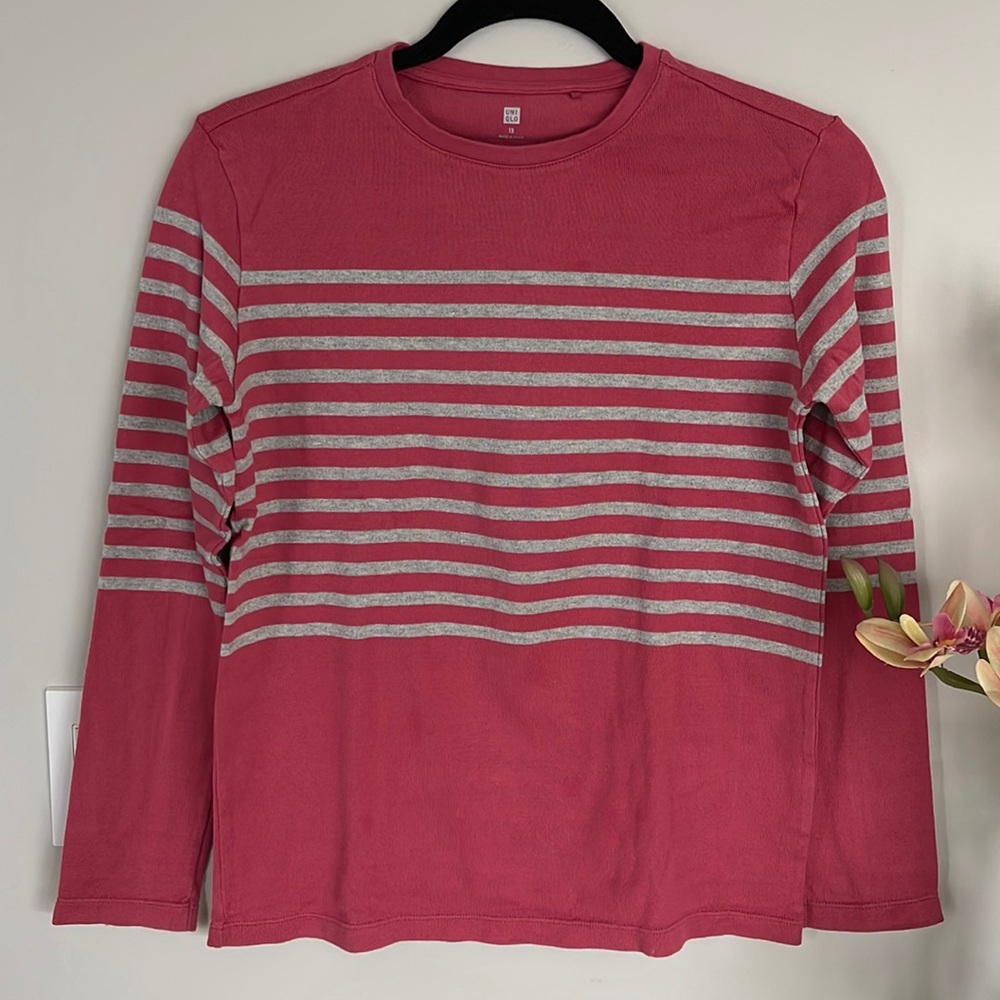 Uniqlo Kids Crewneck Stripped Long-sleeve Girls Size 13